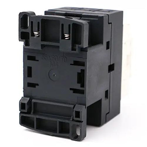 Side view of TeSys D 3 Pole Contactor LC1D09B7 With 24V AC Coil, 440V AC, 9 Amp, 3 NO Contacts, AC-3 Rated Motor Control Switch for automation.