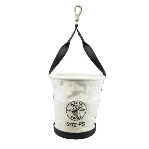 Heavy Duty Tapered Wall Bucket With 15 Inside Pockets No 4 Canvas Built For Pros Web Handle With Swivel Snap Hook