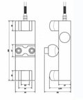 Straight Shootin Bypass Tension Sensor For Wire Rope Handling Featuring Heavy Duty Weight Load Cell And Crane Safety Limiter dimensions and design.