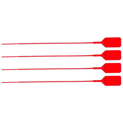 UL Rated Dateless Fire Extinguisher Tamper Seals 1000 Pack Red heavy duty seals with pull tight straps for safety gear.