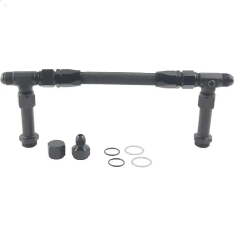 Dual Inlet Fuel Line Kit Featuring 8AN Male Flare To 7 8 Inch Braided Carburetor Hose For Hot Rods Muscle Cars And Street Machines With Proven Durability, black braided hose with fittings