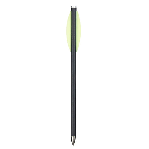 6.25 Inch Aluminum Crossbow Bolt with green vane and durable tip, part of 12 pack for hunting and target practice, mini arrows for steady flight