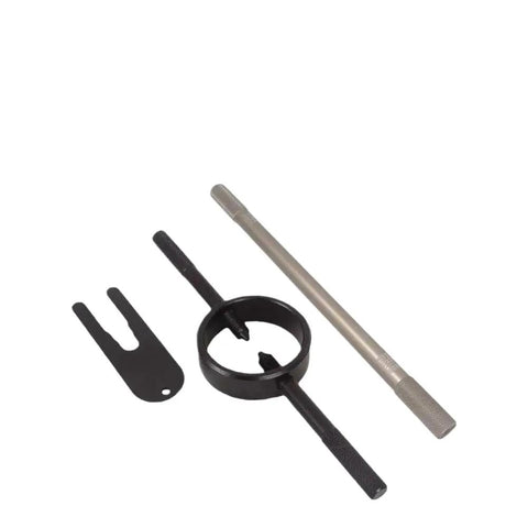 Pro Grade Front Fork Maintenance Kit With Spring Compressor And Radial Pin Spanner For 39mm To 43mm Fork Tubes, Cartridge Rod Holding Tool, Fits Japanese European And American Motorcycles, black steel tools
