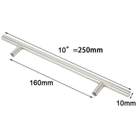 Dope Stainless Steel T Type Drawer Cabinet Pull Handle In Silver with dimensions 10 inches, hollow design, sleek finish