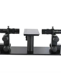 Pro Grade Horizontal Microscope For Flatness Detection With Double Head Observation And Video CCD, Includes Microscope Camera And Ready Accessories Kit For Slides, Illuminator, And More. Horizontal dual-head metal microscope on base for flatness checking