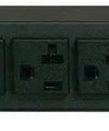 Front view of Metered PDU 20A 120V Rack Mount Power Distribution Unit With 12 Outlets 5-15/20R L5-20P Input 15 Ft Cord 1U Rack Mount.