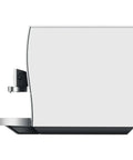 Slick Smart Fully Automatic Coffee Center With Dope Hot And Cold Brew Options Ai Powered Touchscreen Wifi App Control Integrated Grinder Diamond White Finish side profile view with sleek design.