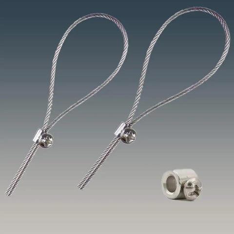 Stainless Steel Wire Rope Clip Set 20 Pcs With Double Hole Clamp 3mm Wire Hole M4 Screw Hole Rustproof High Temp Durable Easy Install