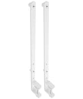 Set Of 2 White Iron Table Rod Stands With Tool Free Setup Versatile Installation Adjustable Pegboard Desk Organizer Brackets for home office use