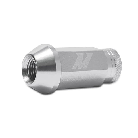 Beefy Aluminum Locking Lug Nuts 20-Piece Set M12x1.25 Silver, conical view showing aircraft-grade 7075-T6 build