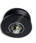 Heavy Duty Four Inch Uhmw Nylon V Groove Rolling Wheel Built Tough For Smooth Sailing Performance Featuring Sealed Ball Bearings And Zero Hassle Sliding Gate Motion Rated At Seven Hundred Fifty Pounds Capacity Set Of Two, black nylon wheel with sealed bearings.