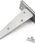 Two Pack 8 Inch Black T Strap Door Hinges For Wardrobes And Gates Beefy Heavy Duty Japanned Iron With Rust Resistant Powder Coated Finish Durable 200mm Hinge Set Easy Install displayed with screws