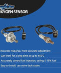 Oxygen O2 Sensor Upstream And Downstream Drop In Replacement Kit For Kia Forte Optima Rondo Sorento Sportage And Hyundai Santa Fe Sonata Tucson 2.0L 2.4L 2009 Through 2016 2 Pack shown with specs