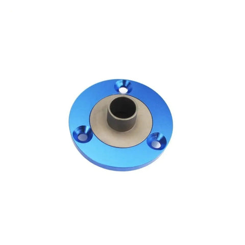 Premium Aluminum Router Table Insert Plate With Precision Center Bushing, blue, flat surface for woodworking alignment.