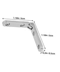 Miniature 12Pcs Zinc Alloy 90 Degree Hinges For Jewelry Boxes And Small Chests Wooden Cabinet Hardware For DIY Crafts Durable Zinc Alloy Construction Clean Minimalist Look Ideal For DIYers By VILLCASE, hinge dimensions shown.