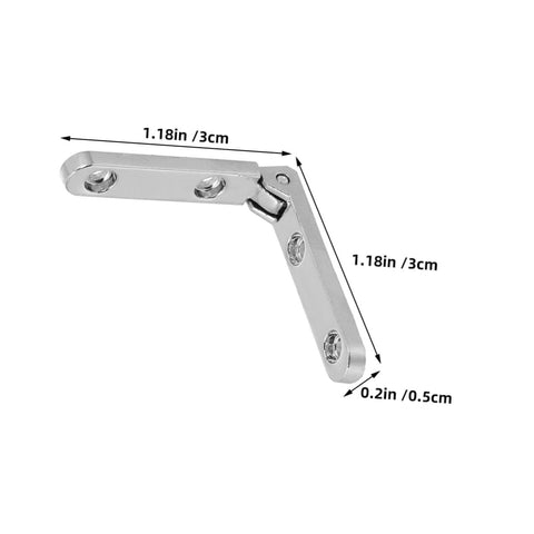 Miniature 12Pcs Zinc Alloy 90 Degree Hinges For Jewelry Boxes And Small Chests Wooden Cabinet Hardware For DIY Crafts Durable Zinc Alloy Construction Clean Minimalist Look Ideal For DIYers By VILLCASE, hinge dimensions shown.