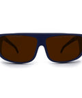 Heavy Duty Laser Safety Glasses Featuring Kickass Optical Density Six Plus Shielding For Blue Violet Green And Infrared Ranges, front view.