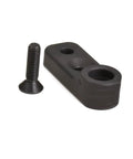 QD Mount For BBL Clamp Black Tactical Accessory, Quick Detach Picatinny Rail Mount shown with attaching screw on white background