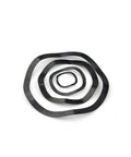 Locking Washers Set 129 Piece Black Elastic Metal Gasket Kit With M3 M4 M5 M6 M8 M10 M12 M14 To M24 Sizes Built From 65 Mn Steel For Rock Solid Locking Vibration Dampening And Tight Secure Fits. black wave washers in nested sizes on white background