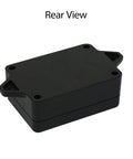 Rear view of IP65 Waterproof Junction Box Enclosure For Outdoor And Indoor Use, Built Tough ABS Plastic Dustproof Universal Electrical Project Box With Fixed Ear Mounting, Black 3.26 x 2.28 x 1.29 Inches, Pack Of 2