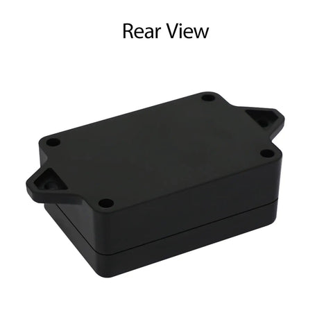 Rear view of IP65 Waterproof Junction Box Enclosure For Outdoor And Indoor Use, Built Tough ABS Plastic Dustproof Universal Electrical Project Box With Fixed Ear Mounting, Black 3.26 x 2.28 x 1.29 Inches, Pack Of 2