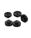 Metal 48P pinion gear set for one-tenth scale RC cars 38T to 42T with 3.175mm shaft and hex key, durable steel drive gears for brushless motors.