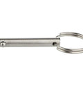 Two-piece stainless steel quick-release pin with ring for marine hardware; 5/16 in diameter, 2.17 in overall length