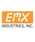 EMX INDUSTRIES, INC. logo with orange rectangular mark and white digital-style letters