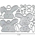 Bunny Shaped Metal Die Cuts Set For DIY Card Making And Scrapbooking, Two-Piece High Carbon Steel Cutting Dies, 13 X 9.7 Cm