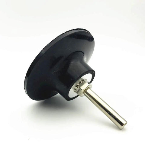 Image of Two Pack 3 Inch Sanding Disc Holder With Quick Change Disc Adapter And One Quarter Inch Shank in black with metal shank.
