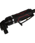 Straight Shooting Pneumatic Right Angle Die Grinder With 12000 Rpm Variable Speed Throttle And 1 Hp Air Motor angled view with black composite housing.