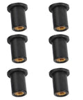 Heavy Duty Neoprene Flanged Expansion Nuts With Solid Brass Inserts Tough As Nails Shock Absorbing Fasteners For Blind Holes Metal Tubes Auto Grade 18 Pack - six black nuts with brass inserts
