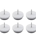 Top Shelf White Felt Furniture Pads Sized At Twenty Two Millimeters Packing Two Hundred Pieces for chair legs, display of six pads.