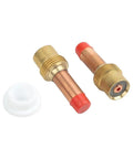 Ultimate 10 Piece Tig Gas Lens Kit For Wp 17 18 And 26 Welding Torch with two lens bodies and one insulator for improved gas coverage.