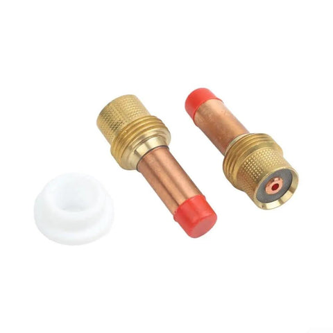 Ultimate 10 Piece Tig Gas Lens Kit For Wp 17 18 And 26 Welding Torch with two lens bodies and one insulator for improved gas coverage.