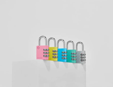 3 Digit Padlock For School Locker Gym Sports Fence Toolbox Case Outdoor Pink With 1000 Possible Codes And Four Pin Security featured in various colors