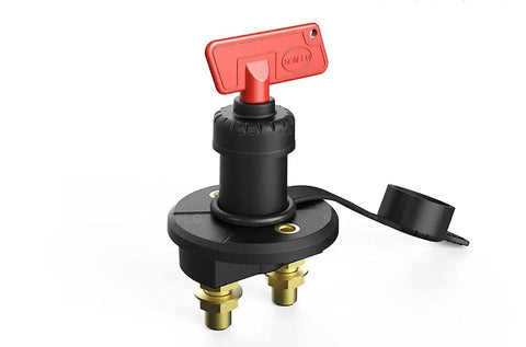 Battery Disconnect Switch 32V 1250A Max 275A Draw Push Button Rotary Actuator ON OFF ON Operation White Dust Proof Cap Removable Key In OFF Position