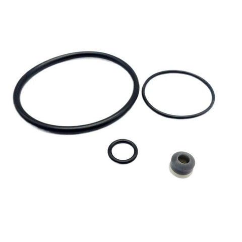 Waterjet pump swivel rebuild kit: black rubber O-rings in three sizes and a gray bushing