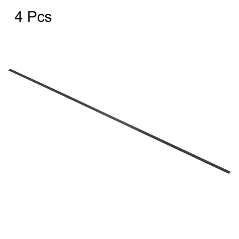 4 Pack Carbon Fiber Strips 1x6mm Pultruded Flat Bars 500mm Long on white background, lightweight for RC projects