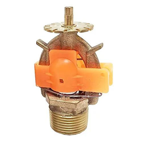 Rock Solid Copper Pendent Fire Sprinkler Head Standard Response Dn20 Male Thread 74C quick release with orange protective cap.