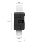 Side view of SPDT Micro Limit Switch With Hinge Lever Momentary Push Button 1NO 1NC 3 Pins AC 5A 125V 250V Rugged Boss Grade Industrial Switch High Life Expectancy 12 Pack For Automation And DIY Projects with dimensions