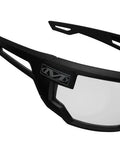 Kick Ass Industrial Safety Glasses With Clear Anti Fog Polycarbonate Lenses And Ventilated Temples That Crush Fog And Meet Ansi Z87 Standards For Sick Sharp Vision In A Rugged Black Frame Comes With Two Pairs, side view showcasing ventilated temples.