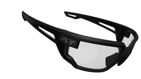 Kick Ass Industrial Safety Glasses With Clear Anti Fog Polycarbonate Lenses And Ventilated Temples That Crush Fog And Meet Ansi Z87 Standards For Sick Sharp Vision In A Rugged Black Frame Comes With Two Pairs, side view showcasing ventilated temples.