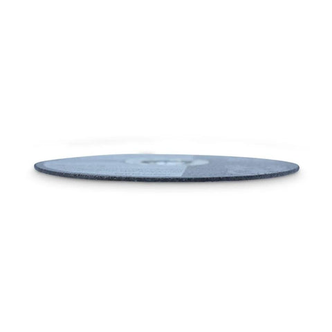 Side view of blue metal cut-off wheel for angle grinder, 4.5 in x 1/16 in x 7/8 in, 25-pack