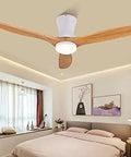 The Real Deal Industrial Wooden Ceiling Fan With Integrated Lights In A Stunning Silver Finish Brings Rustic Charm And Smooth Airflow To Your Kitchen Or Living Space With Style, showcased in a cozy bedroom.
