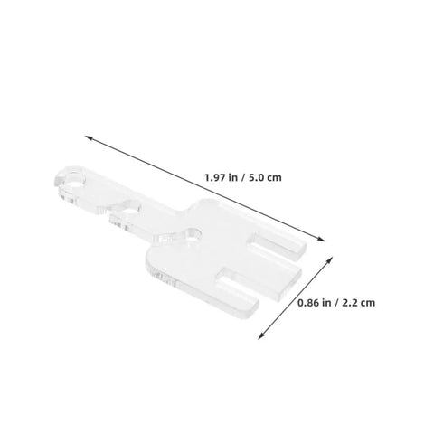 Yarn Tensioner Adapters for Knitting Machines, Compatible With Addi King, clear plastic adapter, 1.97 x 0.86 in