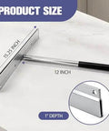 Pro Grade 15.25 Inch Sheet Metal Bender Folding Tool with 1 Inch Hem Depth, shown with dimensions on a countertop