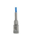 Piezoelectric intrinsically safe vibration acceleration sensor GBY10, front view, blue wire, threaded body.