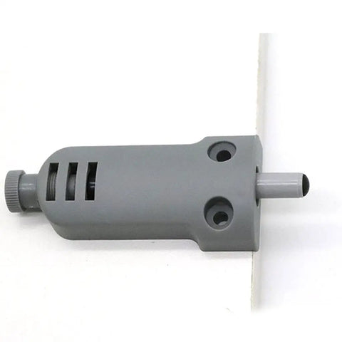 Silent Slam Free Cabinet Door Stoppers And Damper With Soft Close Push Type Catch, gray device for quiet cabinet doors.