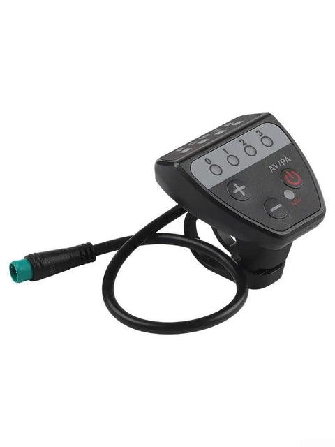 Cool New LED E Bike Display Meter Works With 36V Or 48V Bikes And Supports The Hot 02Omd Protocol For Sweet Accurate Voltage And Gear Readings On Any Ride In Stormy Or Sunny Weather. black IP65 LED e-bike display meter with cable and 22mm handlebar mount
